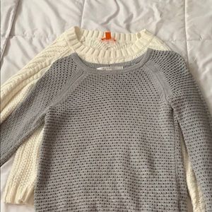gray & white sweater
